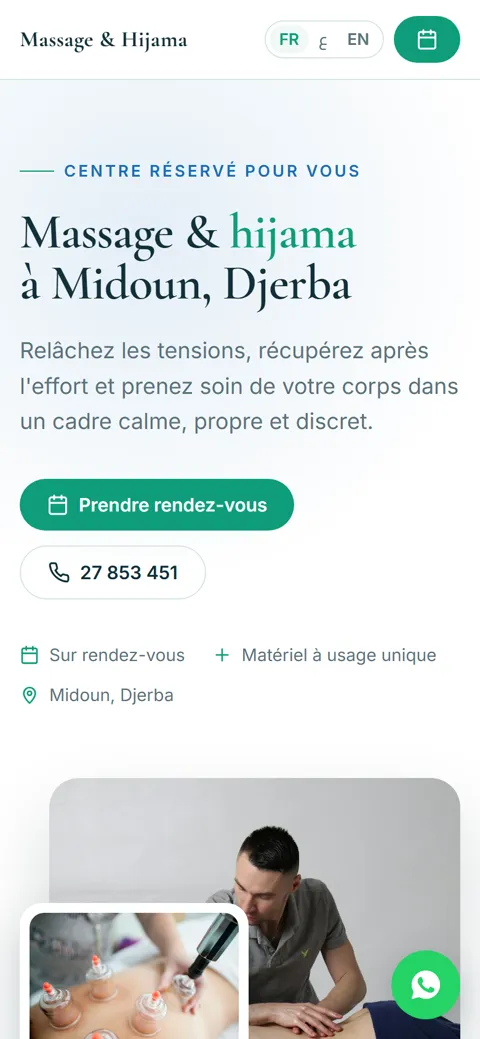 Massage & Hijama sur téléphone
