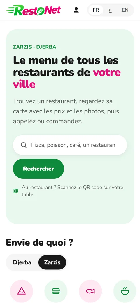 RestoNet sur téléphone